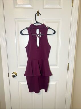 Charlotte Russe Plum Peplum Bodycon Dress